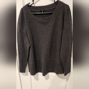 Talbots grey with black polka dot long sleeve top XL